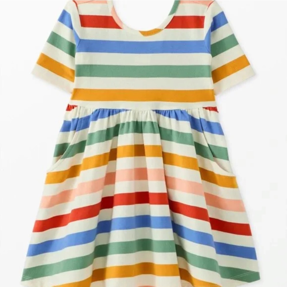 🧡💛 Hanna Andersson Stripe Skater Dress with Pockets (Size 4)💙💚
